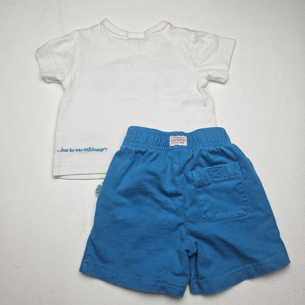 Vintage Carter's  Hungry Caterpillar Eric Carle 3-6M Cotton Boys 2pc Shorts Set - Picture 4 of 7
